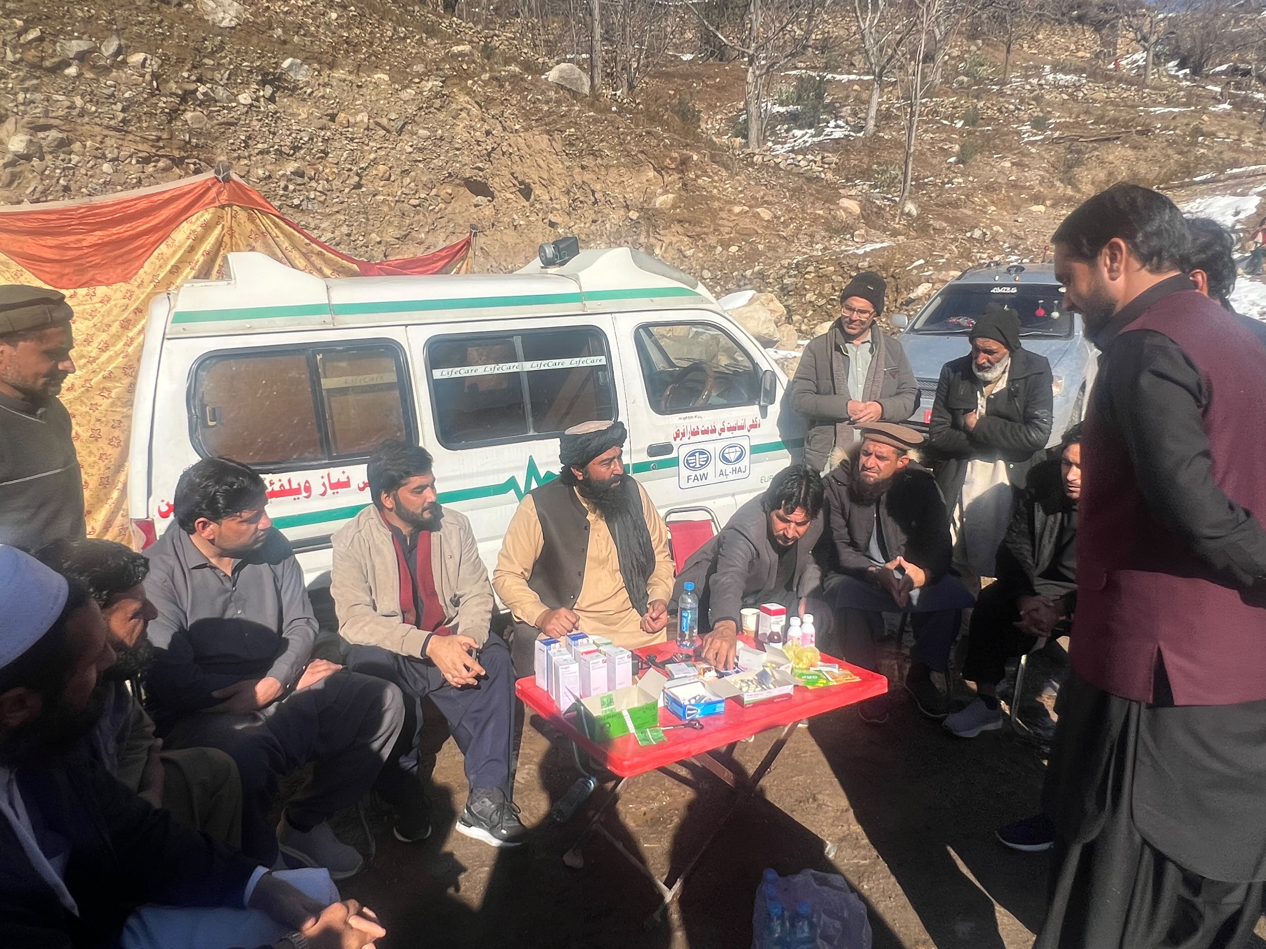 Medical camp for refugees in Tirah